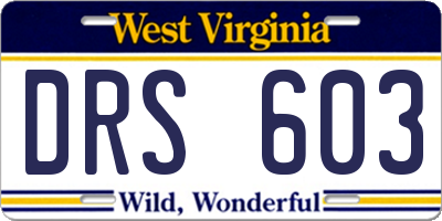 WV license plate DRS603