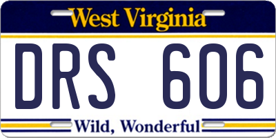 WV license plate DRS606