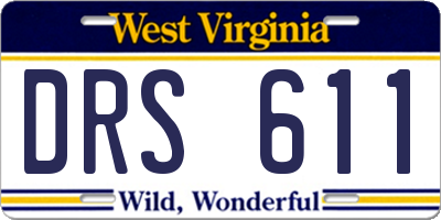 WV license plate DRS611