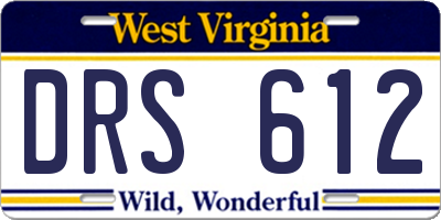 WV license plate DRS612