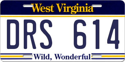 WV license plate DRS614