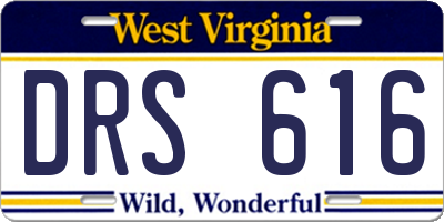 WV license plate DRS616