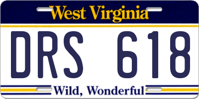 WV license plate DRS618