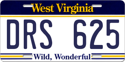 WV license plate DRS625