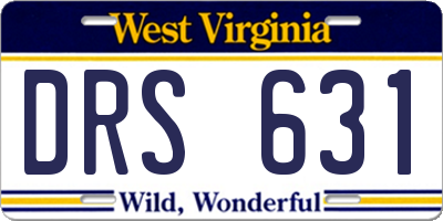 WV license plate DRS631