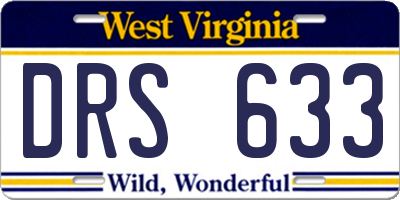 WV license plate DRS633