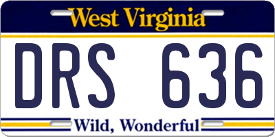 WV license plate DRS636