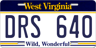 WV license plate DRS640