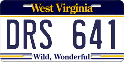 WV license plate DRS641