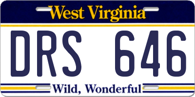 WV license plate DRS646