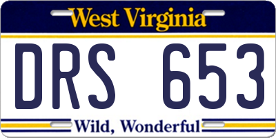 WV license plate DRS653