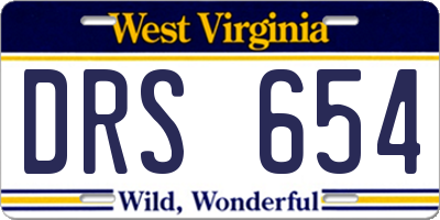 WV license plate DRS654