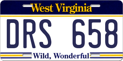 WV license plate DRS658