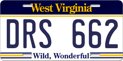 WV license plate DRS662