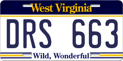 WV license plate DRS663