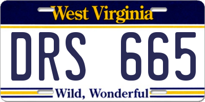 WV license plate DRS665