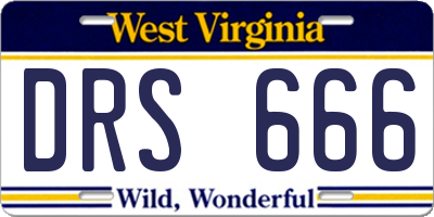 WV license plate DRS666
