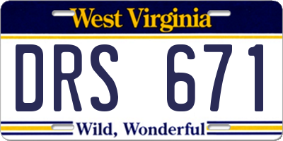 WV license plate DRS671