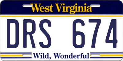 WV license plate DRS674