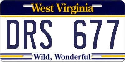 WV license plate DRS677
