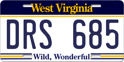 WV license plate DRS685