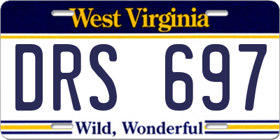WV license plate DRS697