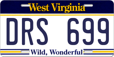 WV license plate DRS699