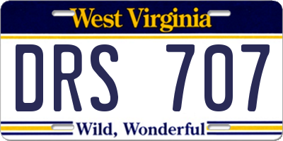WV license plate DRS707