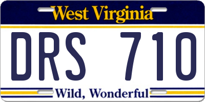 WV license plate DRS710
