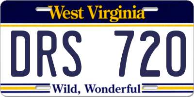 WV license plate DRS720