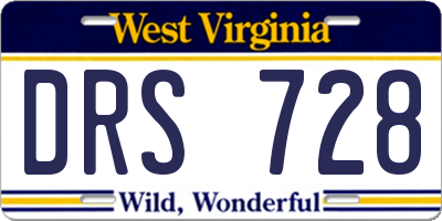 WV license plate DRS728