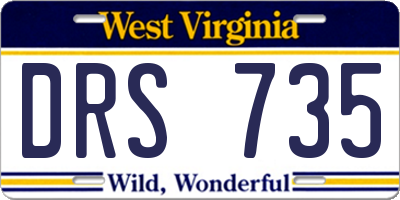 WV license plate DRS735