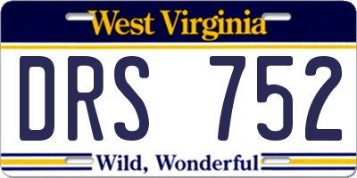 WV license plate DRS752