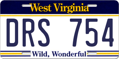 WV license plate DRS754