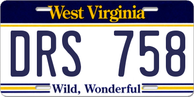 WV license plate DRS758