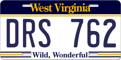 WV license plate DRS762