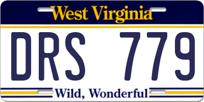 WV license plate DRS779
