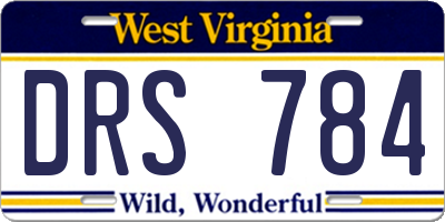 WV license plate DRS784