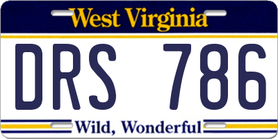 WV license plate DRS786