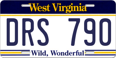 WV license plate DRS790