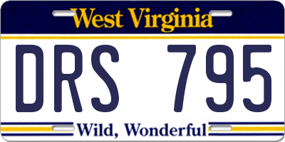 WV license plate DRS795