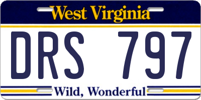WV license plate DRS797