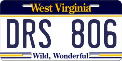 WV license plate DRS806