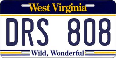 WV license plate DRS808