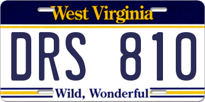 WV license plate DRS810