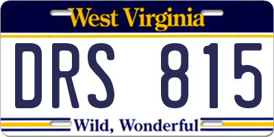 WV license plate DRS815