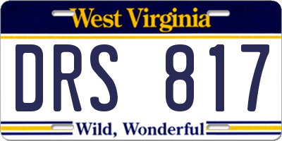 WV license plate DRS817