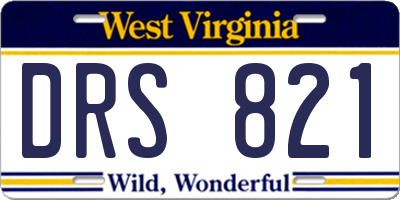 WV license plate DRS821
