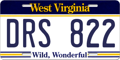 WV license plate DRS822