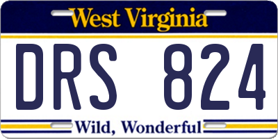 WV license plate DRS824